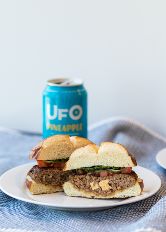 Smoked Gouda Beer Burgers  |  Lemon & Mocha