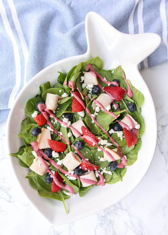 Red, White & Blue Spinach Salad  |  Lemon & Mocha