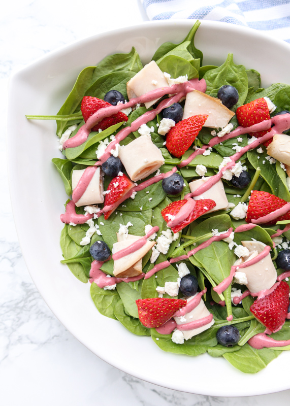 Red, White & Blue Spinach Salad  |  Lemon & Mocha