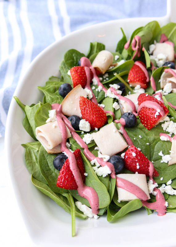 Red, White & Blue Spinach Salad  |  Lemon & Mocha