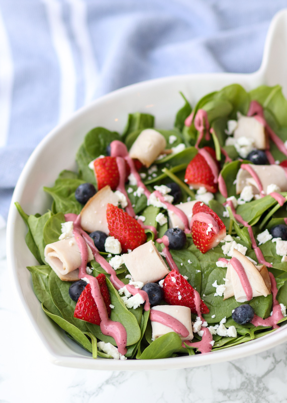 Red, White & Blue Spinach Salad