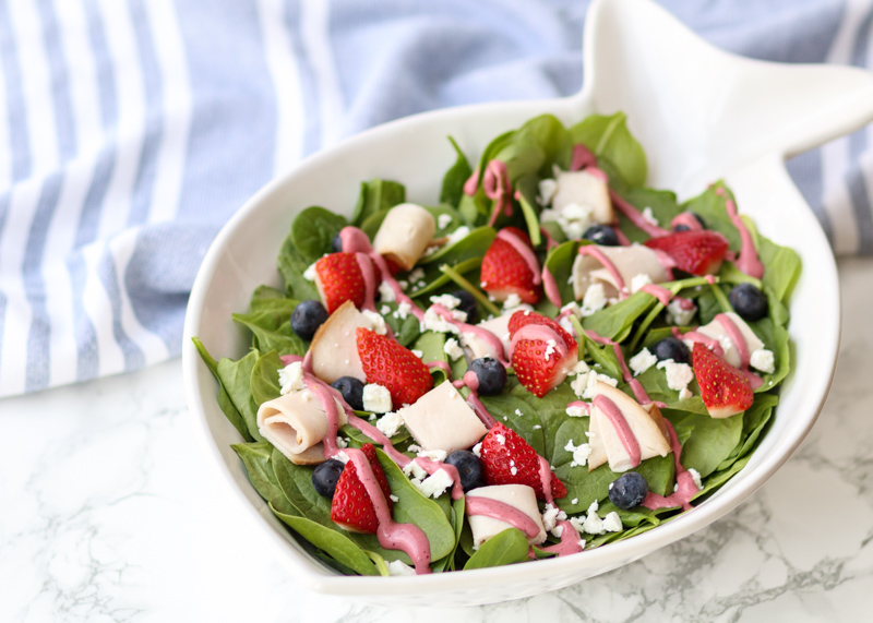 Red, White & Blue Spinach Salad  |  Lemon & Mocha