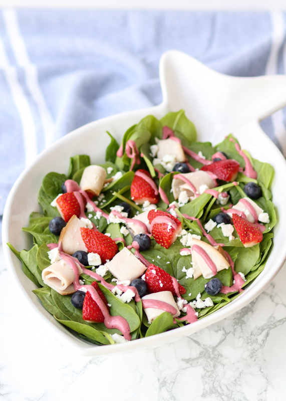 Red, White & Blue Spinach Salad  |  Lemon & Mocha