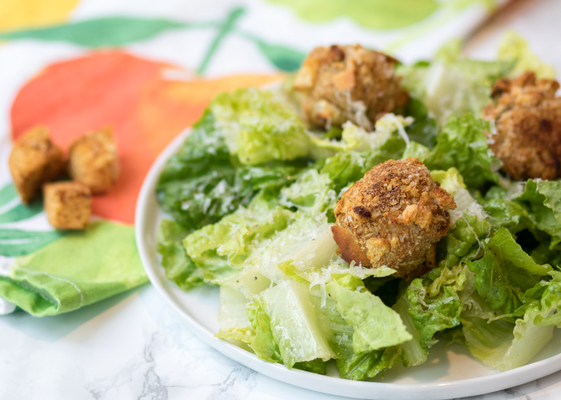 Salad Meal Prep: Caesar with Chicken Meatballs - Meg's Everyday