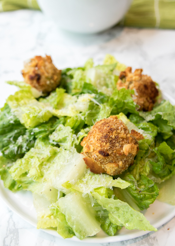 Chicken Caesar Salad Meatballs  |  Lemon & Mocha