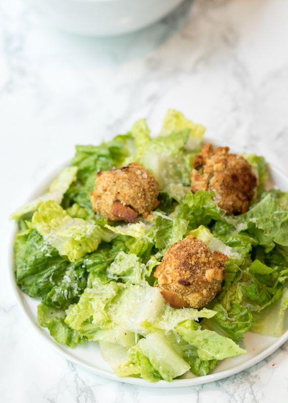 Chicken Caesar Salad Meatballs  |  Lemon & Mocha