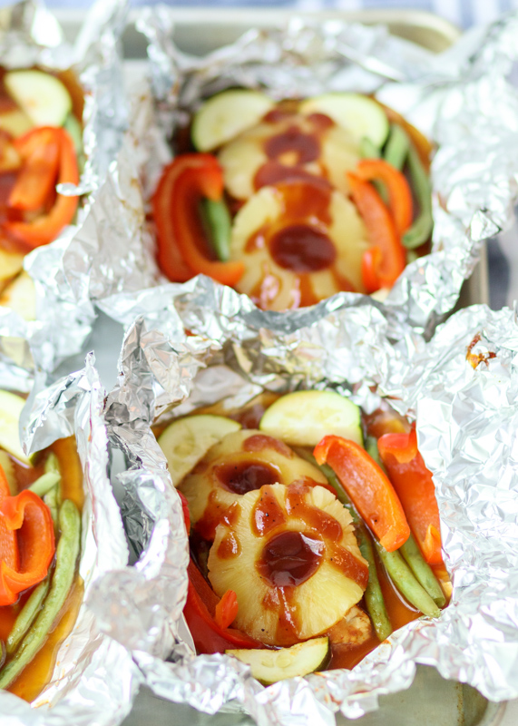 Pineapple Barbecue Chicken Foil Packets  |  Lemon & Mocha