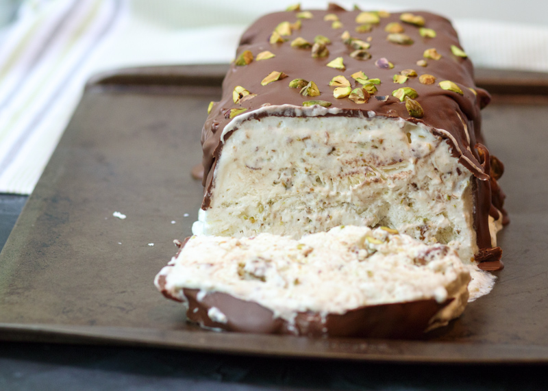 Pistachio Semifreddo with a Nutella Magic Shell Topping  |  Lemon & Mocha