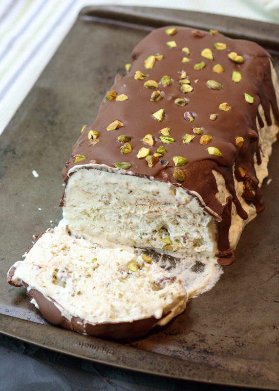 Pistachio Semifreddo with a Nutella Magic Shell Topping  |  Lemon & Mocha