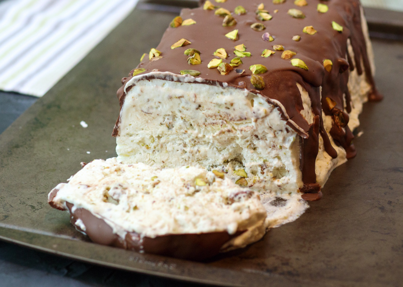 Pistachio Semifreddo with a Nutella Magic Shell Topping  |  Lemon & Mocha