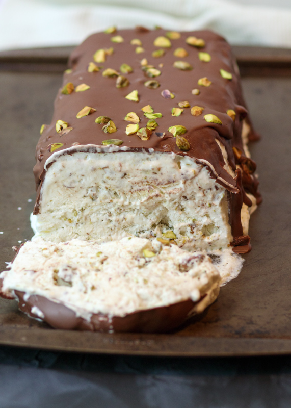 Pistachio Semifreddo with a Nutella Magic Shell Topping  |  Lemon & Mocha