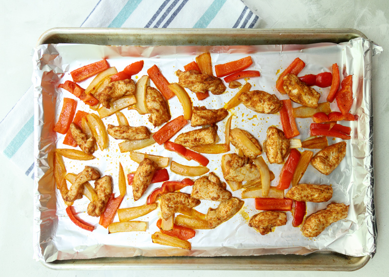 Sheet Pan Chicken Fajita Bowls  |  Lemon & Mocha