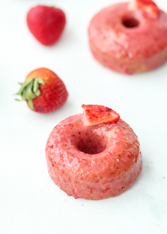 Beet Donuts with a Brown Butter Strawberry Rhubarb Glaze  |  Lemon & Mocha