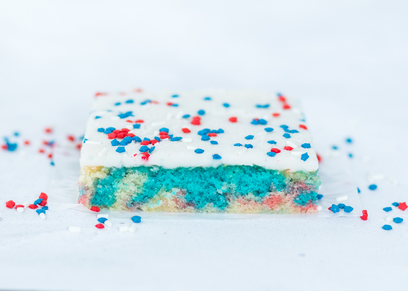 4th of July Tie-Dye White Texas Sheet Cake