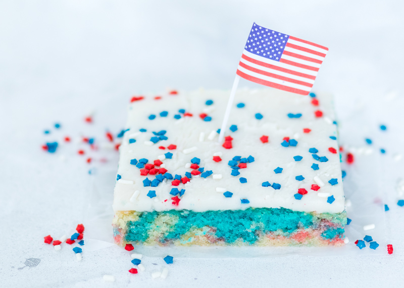 4th of July Tie-Dye White Texas Sheet Cake