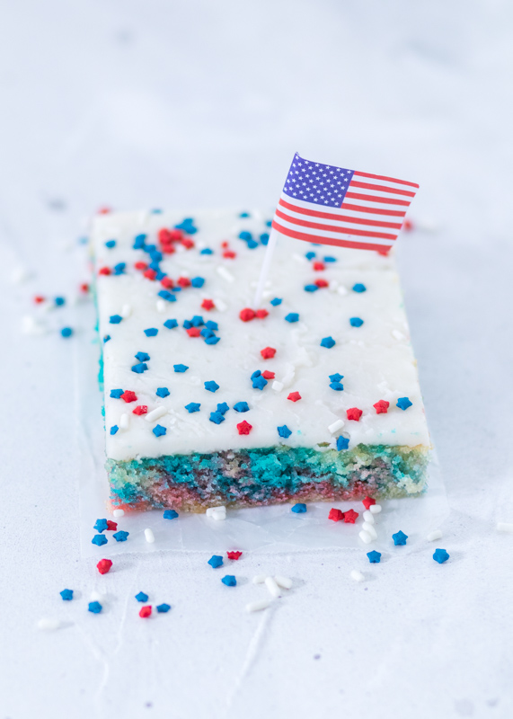 4th of July Tie-Dye White Texas Sheet Cake