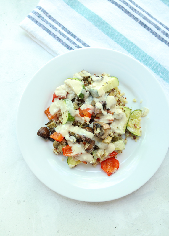 Roasted Vegetable Quinoa Tahini Bowls