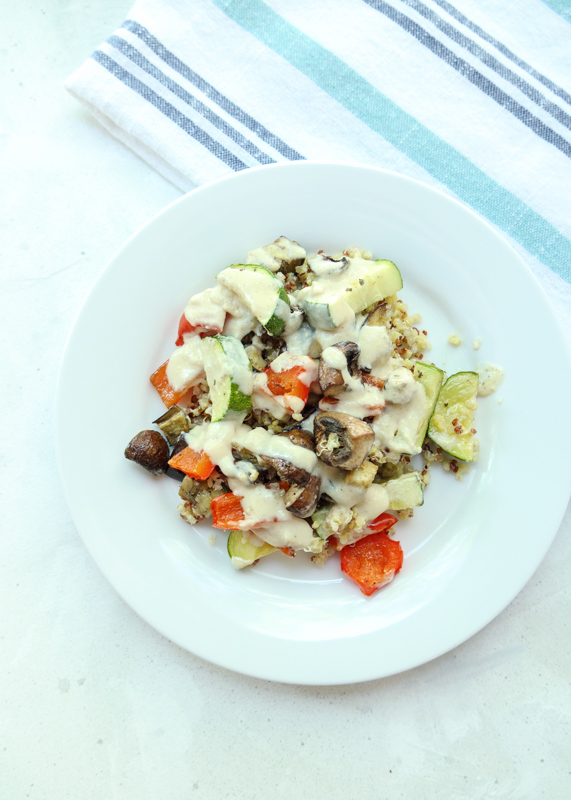 Roasted Vegetable Quinoa Tahini Bowls  |  Lemon & Mocha