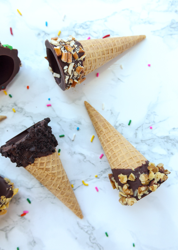 Chocolate Dipped Ice Cream Cones  |  Lemon & Mocha