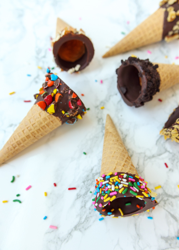 Chocolate Dipped Ice Cream Cones  |  Lemon & Mocha