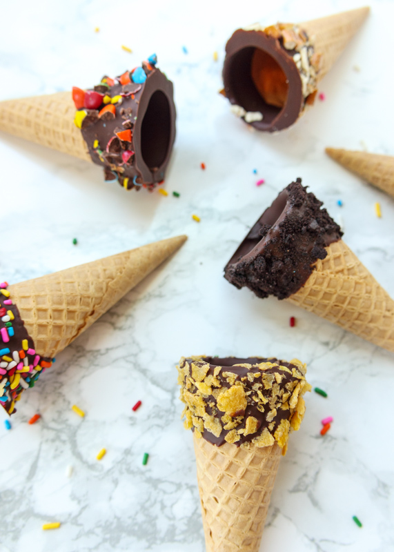 Chocolate Dipped Ice Cream Cones  |  Lemon & Mocha