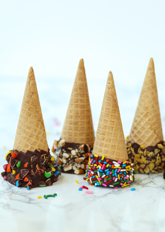 Chocolate Dipped Ice Cream Cones  |  Lemon & Mocha