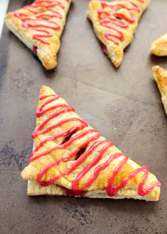 Raspberry Peach Turnovers with a Fresh Raspberry Glaze  |  Lemon & Mocha