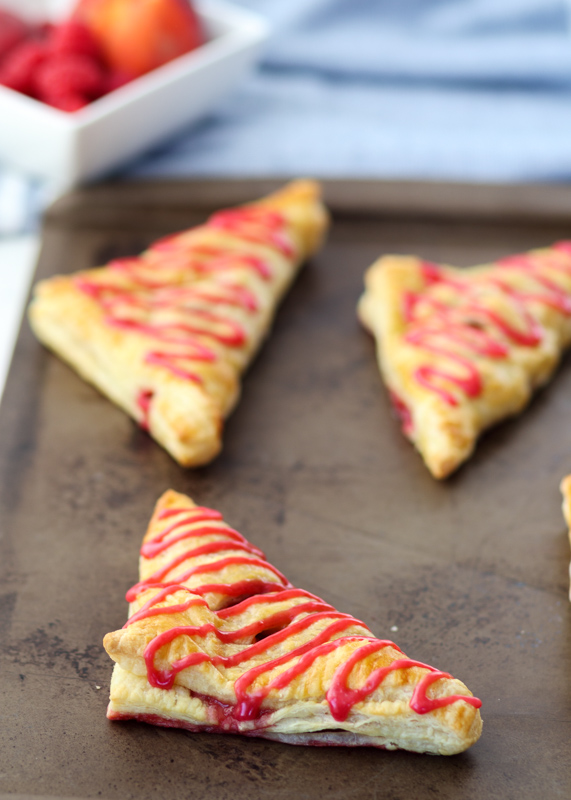 Raspberry Peach Turnovers with a Fresh Raspberry Glaze  |  Lemon & Mocha