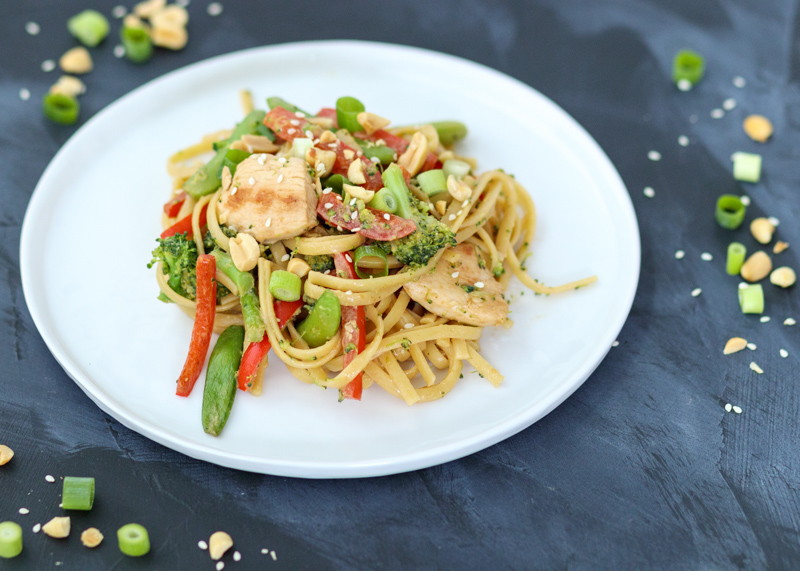 Sesame Peanut Noodles with Chicken  |  Lemon & Mocha