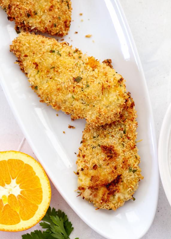 Crispy Baked Chicken Cutlets with an Orange and Arugula Salad  |  Lemon & Mocha