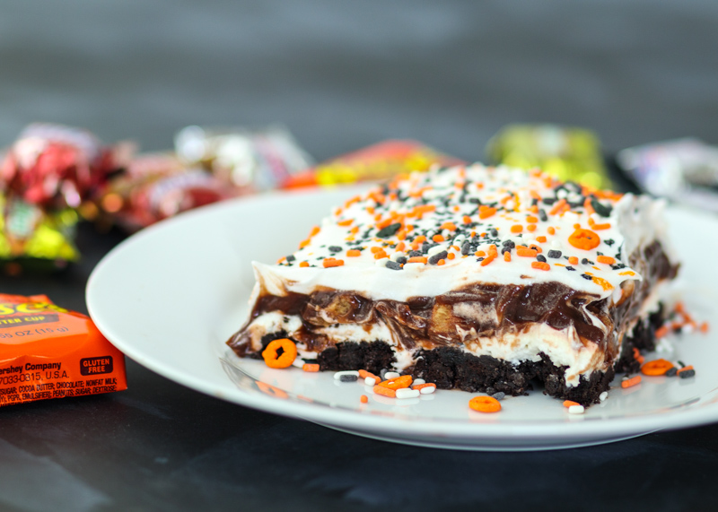 Leftover Halloween Candy Chocolate Lasagna  |  Lemon & Mocha