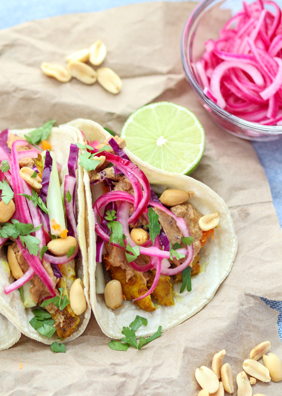 Thai Peanut Chicken Tacos  |  Lemon & Mocha