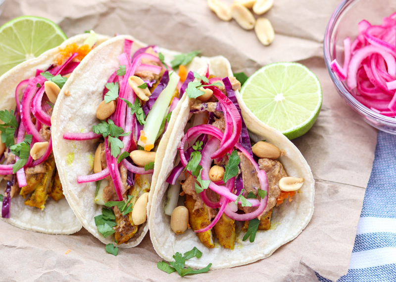 Thai Peanut Chicken Tacos  |  Lemon & Mocha