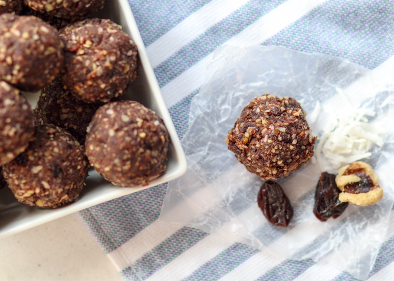 Chocolate Cherry Coconut Energy Balls  |  Lemon & Mocha