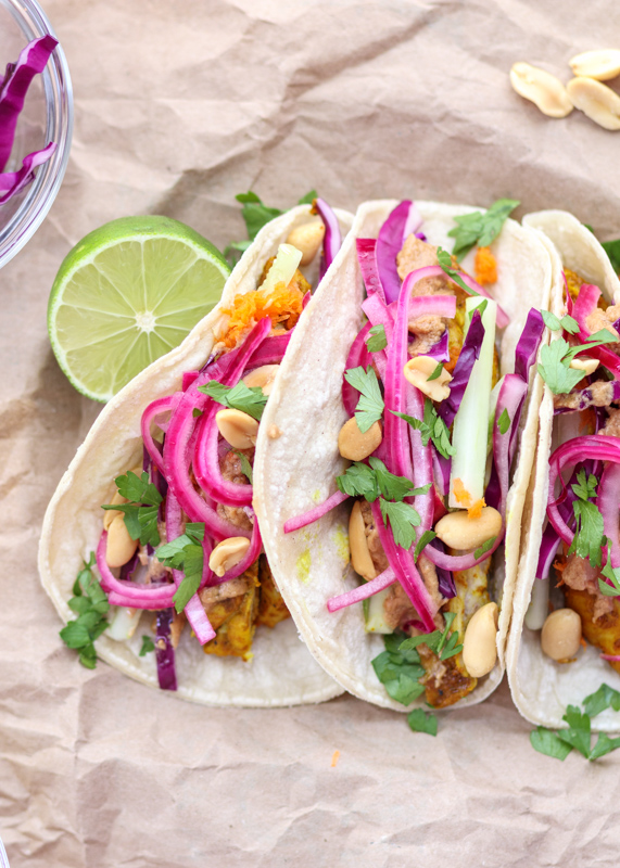 Thai Peanut Chicken Tacos  |  Lemon & Mocha