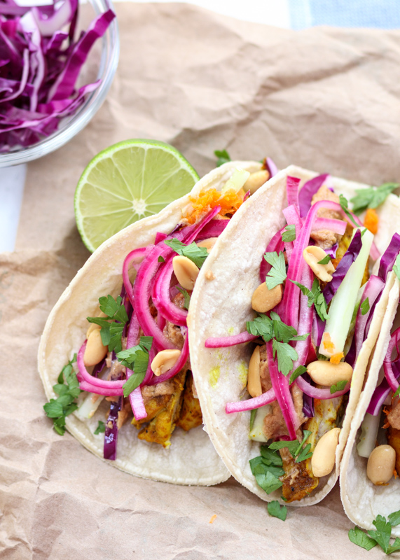 Thai Peanut Chicken Tacos  |  Lemon & Mocha