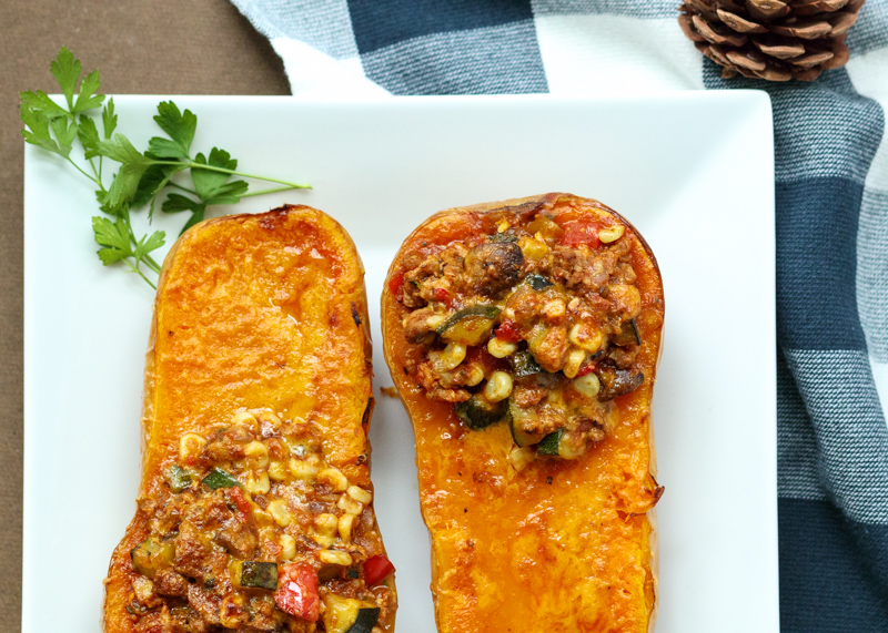 Autumn Harvest Chili Stuffed Butternut Squash  |  Lemon & Mocha