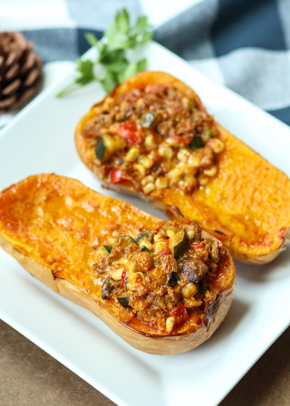 Autumn Harvest Chili Stuffed Butternut Squash  |  Lemon & Mocha