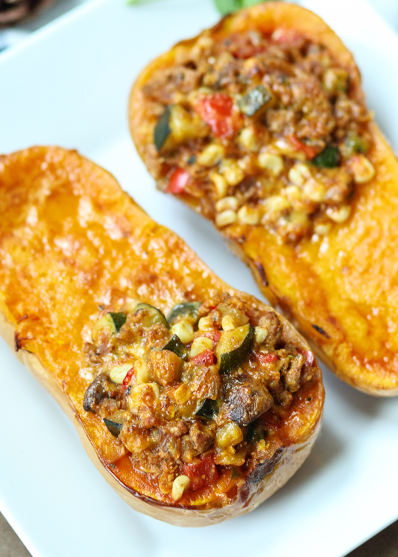 Autumn Harvest Chili Stuffed Butternut Squash  |  Lemon & Mocha