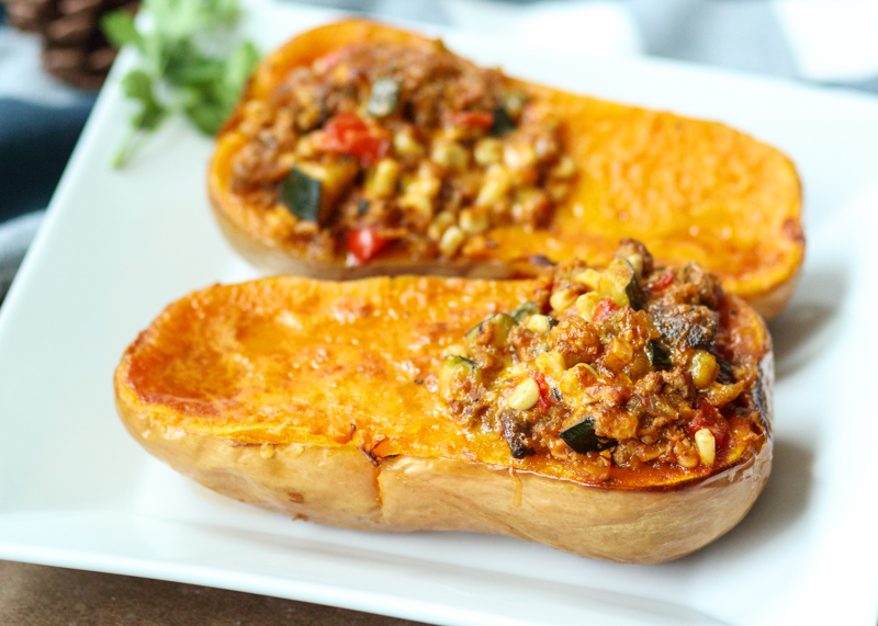 Autumn Harvest Chili Stuffed Butternut Squash  |  Lemon & Mocha