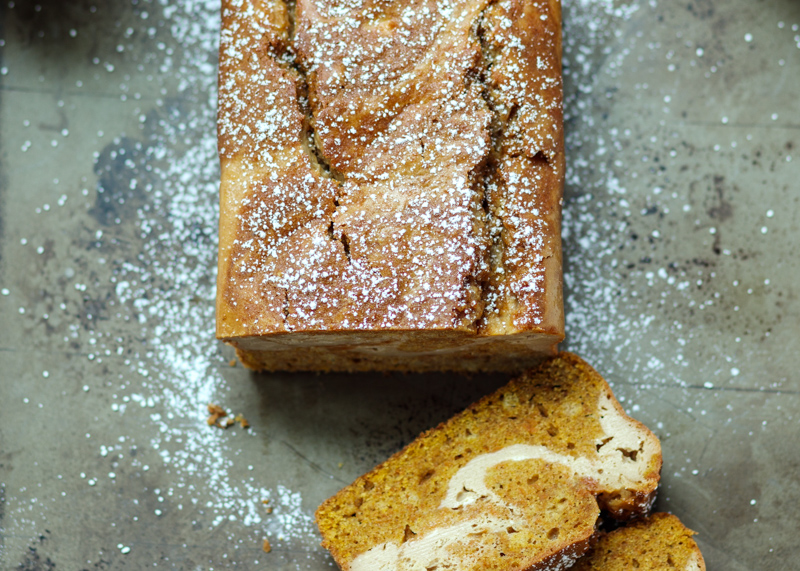 Cookie Butter Cheesecake Stuffed Pumpkin Bread  |  Lemon & Mocha