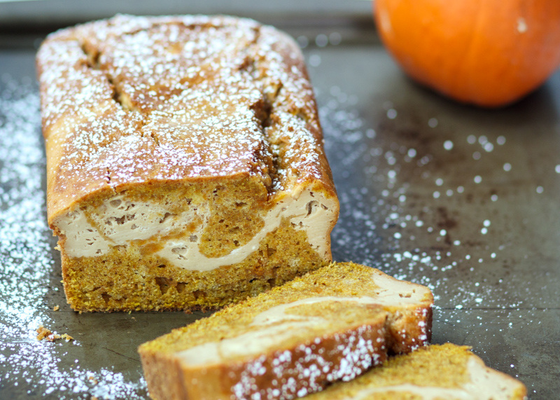 Cookie Butter Cheesecake Stuffed Pumpkin Bread  |  Lemon & Mocha