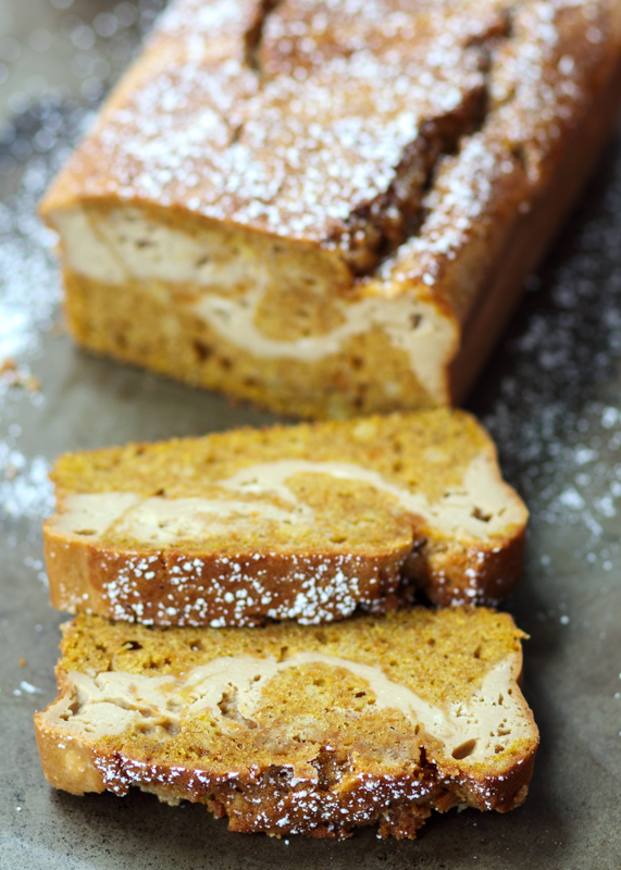 Cookie Butter Cheesecake Stuffed Pumpkin Bread  |  Lemon & Mocha