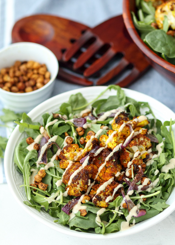 Fall Spinach and Arugula Salad with Tahini Dressing  |  Lemon & Mocha