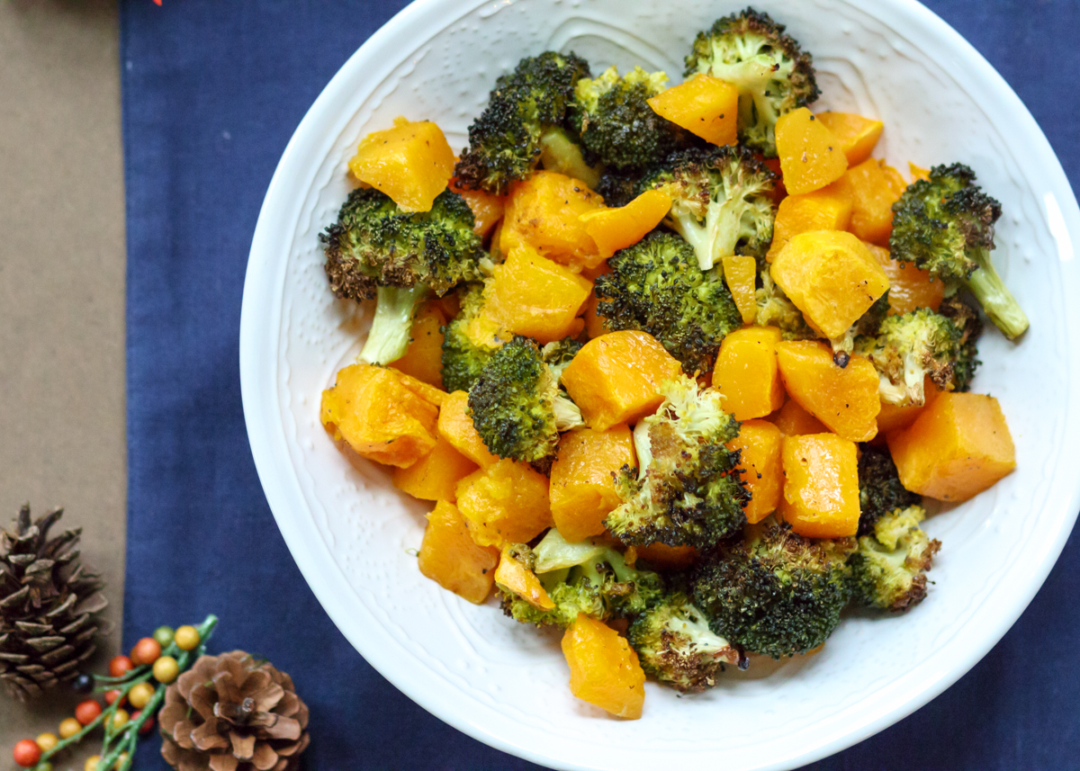 Roasted Butternut Squash and Broccoli  |  Lemon & Mocha