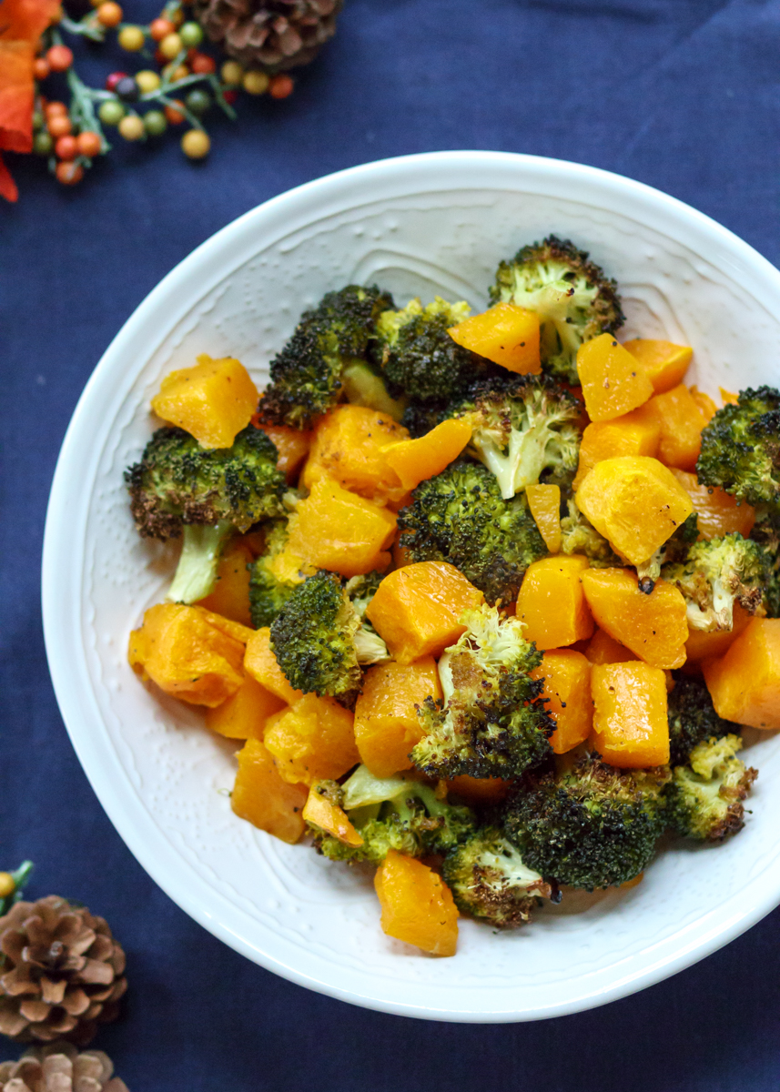 Roasted Butternut Squash and Broccoli  |  Lemon & Mocha