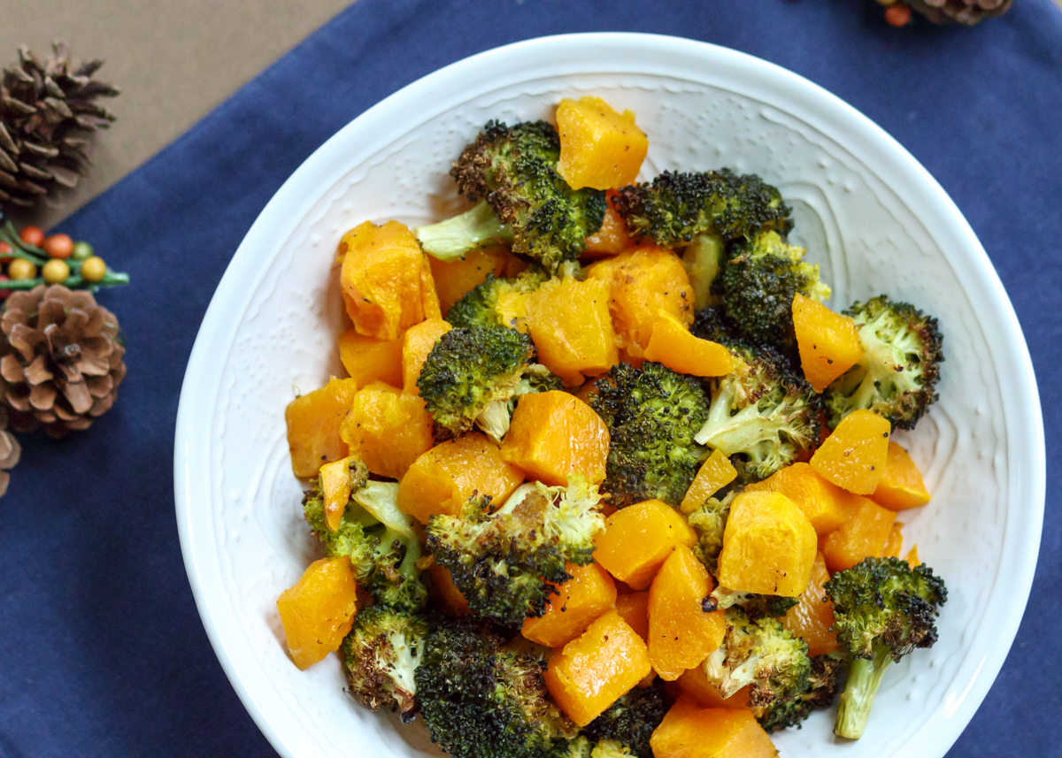 Roasted Butternut Squash and Broccoli  |  Lemon & Mocha