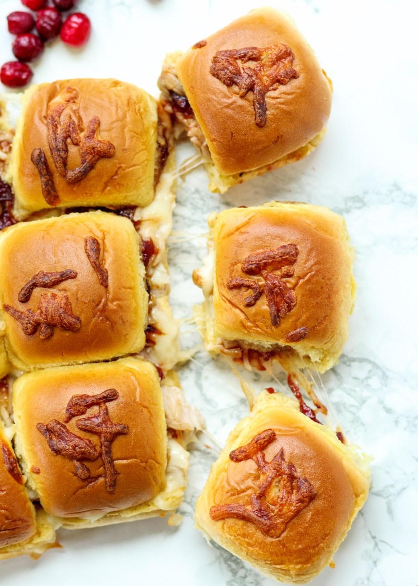 Leftover Turkey Pull-apart Sliders with a Maple Mayo and Cranberry Barbecue Sauce