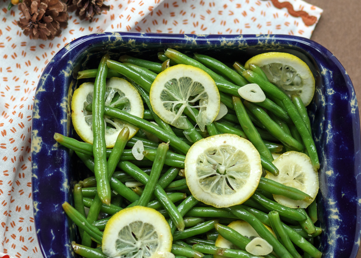 Lemon Garlic Green Beans  |  Lemon & Mocha