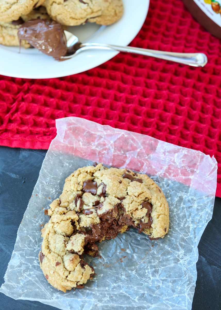 Nutella Stuffed Browned Butter Chocolate Chip Cookies  |  Lemon & Mocha
